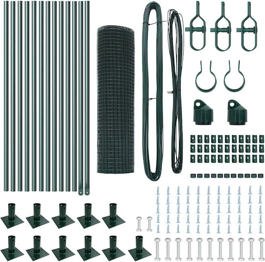 vidaXL Wire Fencing Set Green 0.6x25m