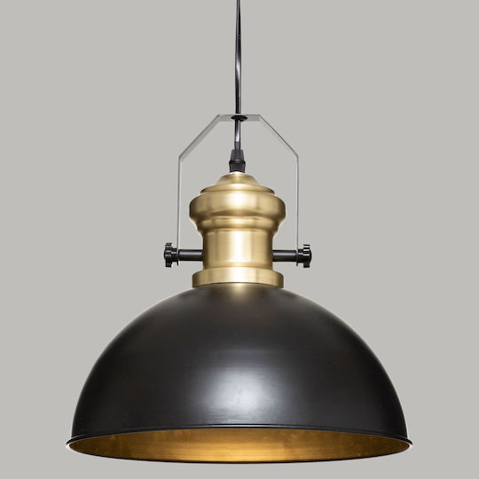 Click Verstellbar Hängelampe Schwarz Glocke mit Fassung E27 30x30x32cm.