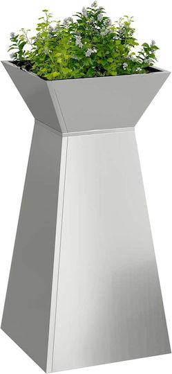 vidaXL Βάση Γλάστρας Ασημί 35x35x73εκ.