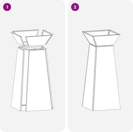 vidaXL Pot Stand Metal White 40cmx40cmx101cmcm.