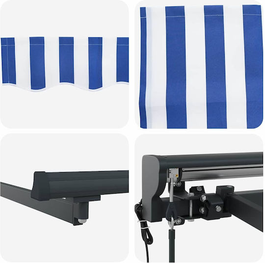 Foldable Tent Blue White Stripes Large