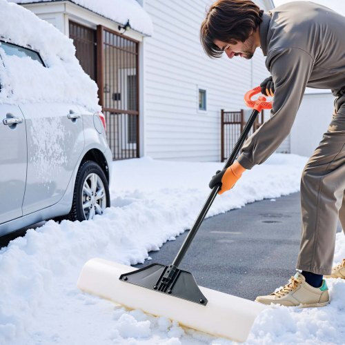 Vevor Plastic Snow Pusher Shovel 36in Heavy Duty Winter Snow Plow Driveway