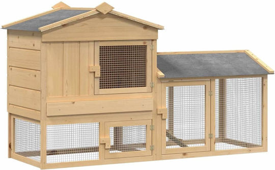vidaXL Wooden Poultry Coop L1.5 x W0.89 x H0.6m