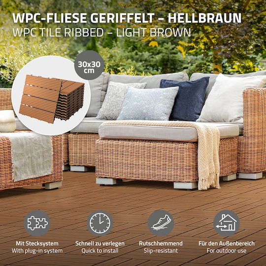 ECD Germany WPC Garden Decking Board 30x30cm 11pcs