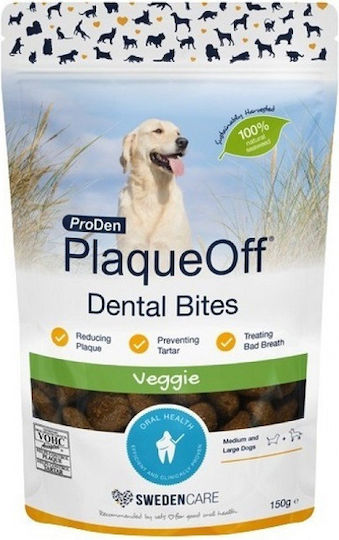 PlaqueOff Dental Croc-Bites Dental Dog Treats against Bad Breath for Medium Breeds 150gr