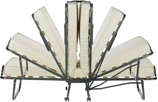 Folding Guest & Folding Bed with Mattress 10cm Double Blue 190x140x33cm
