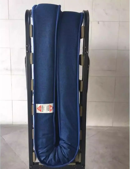 Folding Guest & Folding Bed with Mattress 10cm Double Blue 190x140x33cm