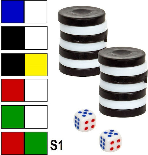 ToyMarkt Holz-Spielsteine für Backgammon Grün 1Stück Mehrfarbig