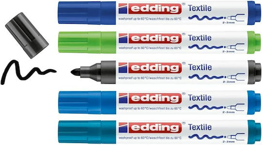 Edding 4500 Cool Σετ Μαρκαδόροι για Ύφασμα 2-3mm 5τμχ