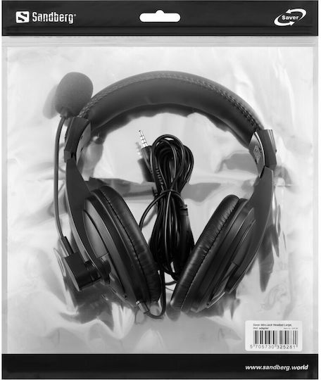 Sandberg Saver Large On Ear Multimedia Headphone with Microphone 3.5mm Jack