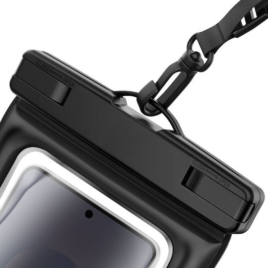 Avizar Wasserdichtes Gehäuse 7.2" Handy IPX8 30m Touch Fenster Strap Transparent Schwarz