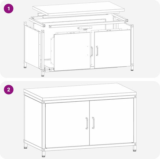Floor Cabinet Black 90x50x53cm