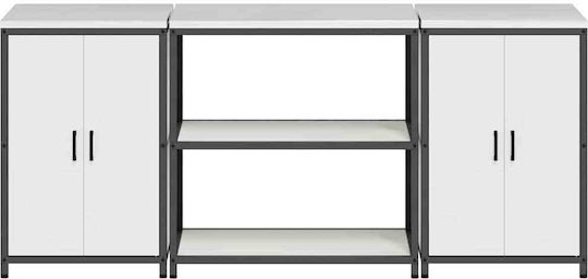 vidaXL Boden-Küchenschrank Weiß 210x50x92cm