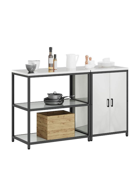 vidaXL Rack de bucătărie Argintie 150x50x92cm