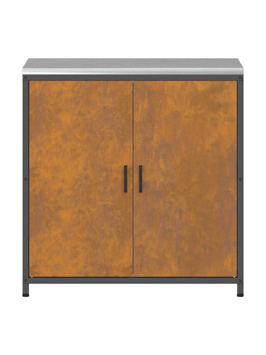 Vidaxl Kitchen Storage Cabinet Food Rack Rusty 60 X 50 X 92 Cm