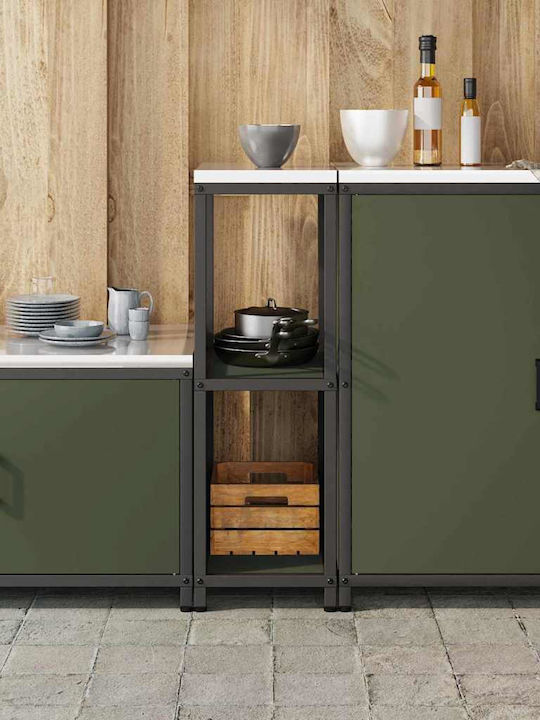 Vidaxl Ράφι Αποθήκευσης Κουζίνας Ελαιόχρωμο 60 X 50 X 92 Εκ Ατσάλι