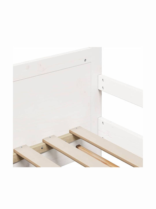 Vidaxl Pat Extensibil Pentru Copii Alb 80 X 130 165 200 Cm