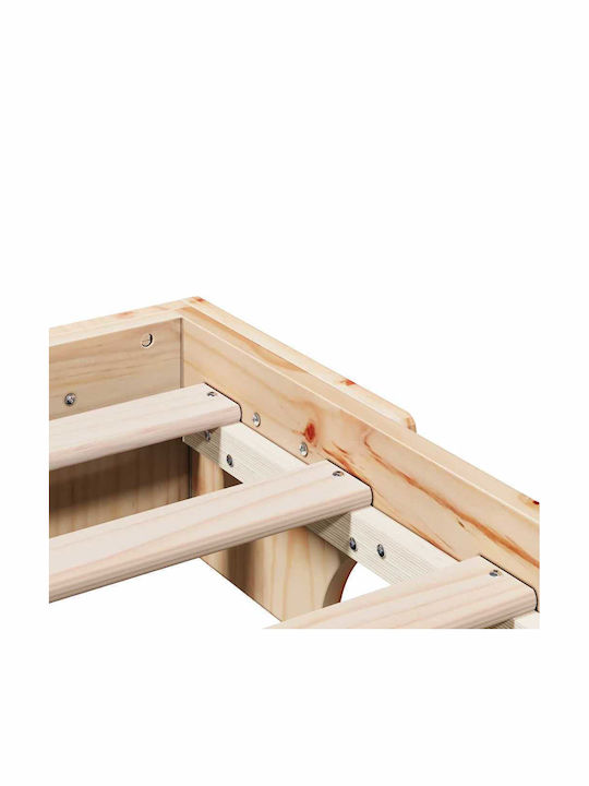 Pat pentru Copii Clasic Single Bej pentru Saltea 75x190cm