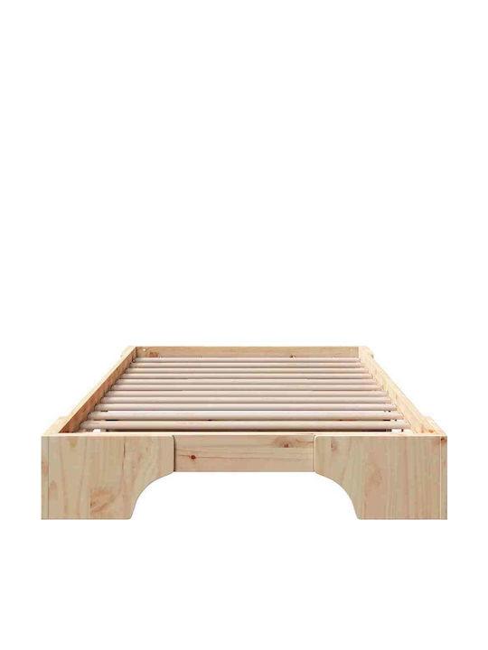 Pat pentru Copii Clasic Single Bej pentru Saltea 75x190cm