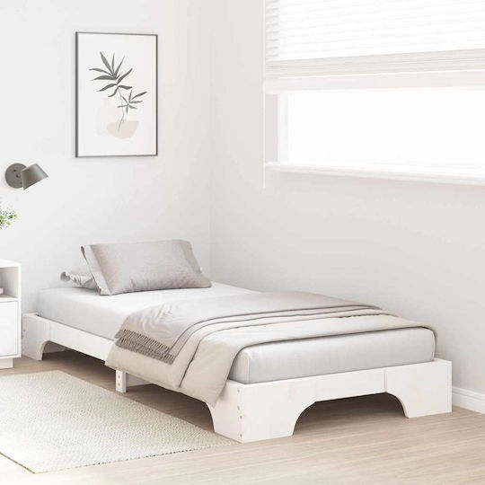 Kids Bed Classic Single White for Mattress 80x200cm