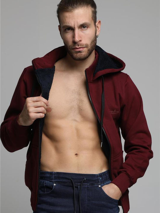 Sweatshirt with Hood Burgundy