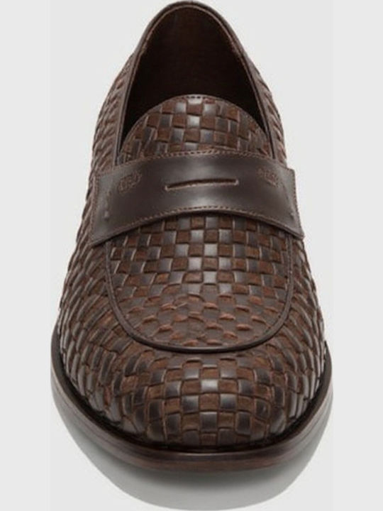 Δερμάτινα Ανδρικά Loafers σε Καφέ Χρώμα