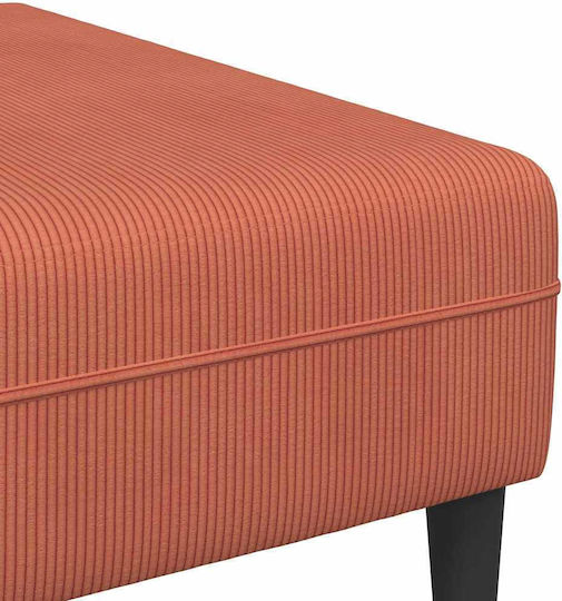 Ecksofa Samt Rot Orange mit Dekokissen 250x188x76cm