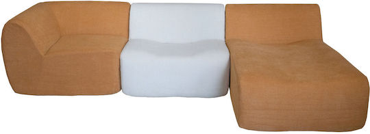 Ъглов Диван Оранжев - Бял 443x269см