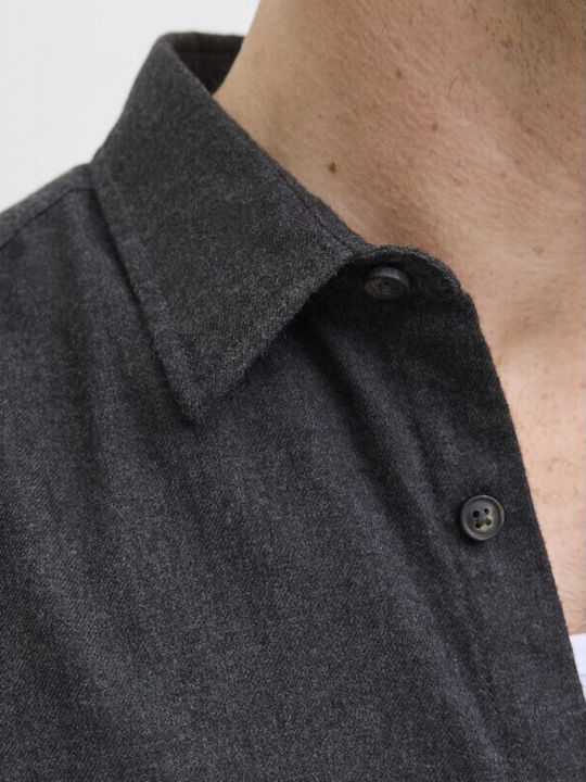 Jack & Jones Melange Βαμβακερό Πουκάμισο Dark Grey Melange