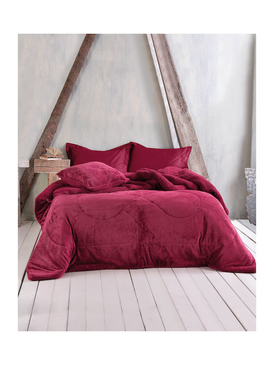Rythmos Κουβερτοπάπλωμα Υπέρδιπλο 220x240εκ. Alvaro Burgundy 710 GSM