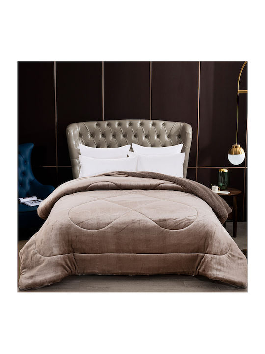 Sunshine Bettbezug Einzelbett 160x240cm Coral Dark Beige