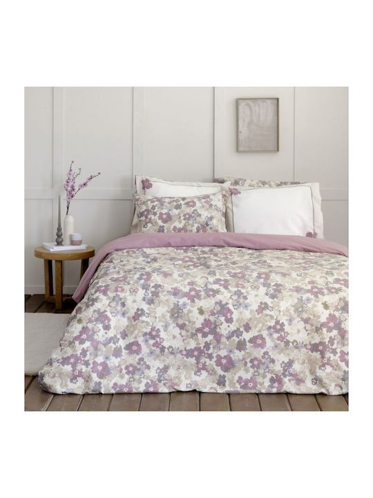 Nima Duvet Single 170x240cm Flora Beige, Pink