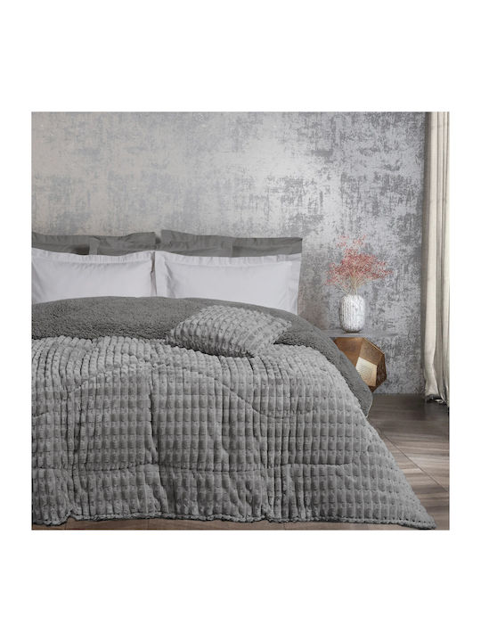 Mc Decor Κουβερτοπάπλωμα Μονό 160x230εκ. Ribb Grey