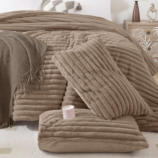Isadore Lorraine Bettdecken-Set Großes Doppelbett 220x240cm Vison 3Stück