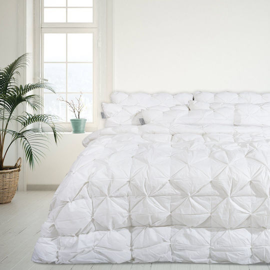Das Home Завивка Двойна с Пълнеж Микрофибър 220x240см Trendy 3D Top Side 1035 Бял 800 GSM 11.5 Тогс