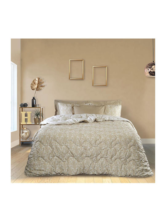 Das Home Σετ Πάπλωμα Μονό με Γέμιση Microfiber 160x240εκ. 4691 Μπεζ 4τμχ 11 togs