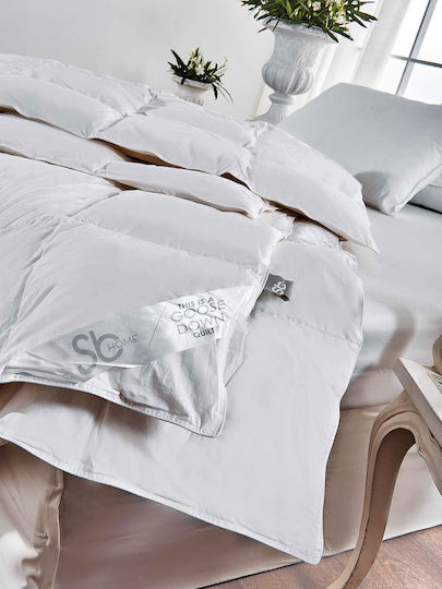 SB Home Πάπλωμα Μονό Πουπουλένιο 160x220εκ. Extra 90/10 Λευκό