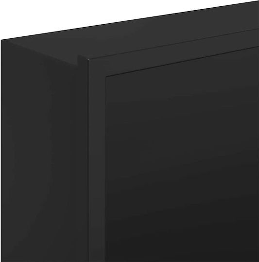 vidaXL Wall Mounted Bathroom Shelf Metallic 75x9.5x30cm Black