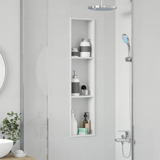 vidaXL Επιτοίχια Ραφιέρα Μπάνιου Μεταλλική 90x9.5x20cm Λευκή