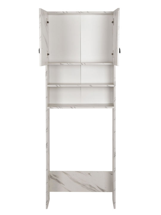 HomeMarkt Terry Επιδαπέδια Ραφιέρα Μπάνιου Ξύλινη 64x29x181cm Λευκή