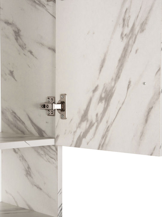 HomeMarkt Terry Επιδαπέδια Ραφιέρα Μπάνιου Ξύλινη 64x29x181cm Λευκή
