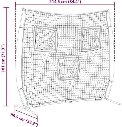 Vidaxl Baseball & Softball Black 214.5 x 89.5 x 181 cm Polyester