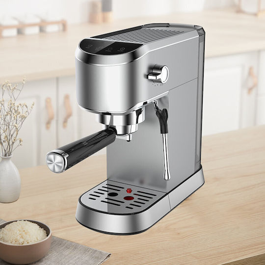 Finlux Μηχανή Espresso 1350W Πίεσης 20bar Ασημί Finlux FEM-1799 IX