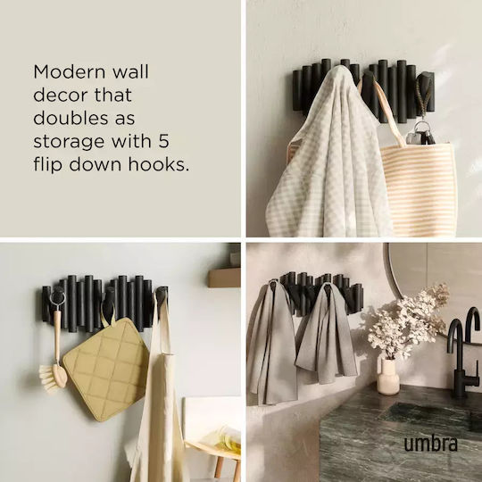 Umbra Wooden Wall Hanger Picket with 5 Slots 5 θέσεων 38x4.4x16.5cm