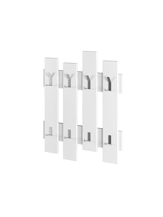 HomeMarkt Wall Hanger Wesson Wooden 16 Hooks White 64x4x79cm