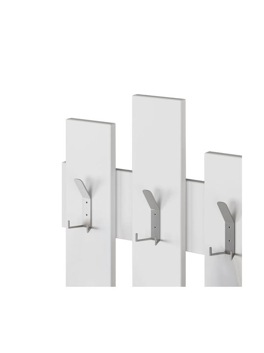 HomeMarkt Wall Hanger Wesson Wooden 16 Hooks White 64x4x79cm