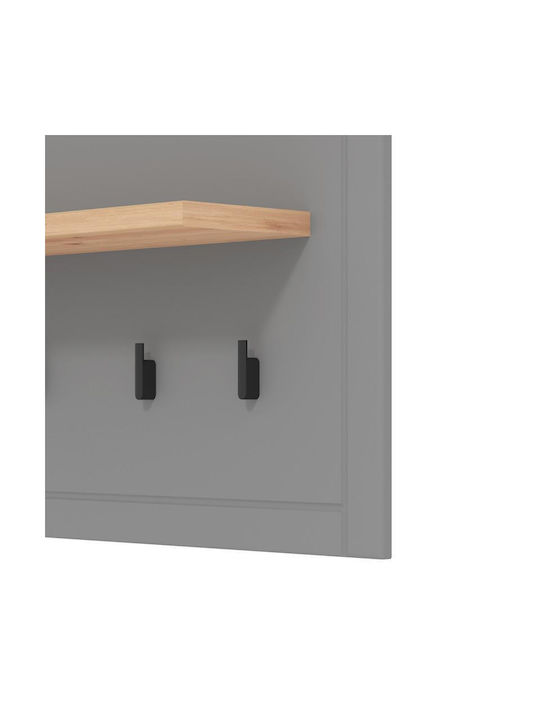 Fylliana Wall Hanger Valencia Wooden 4 Hooks Gray 86.5x19.5x57cm