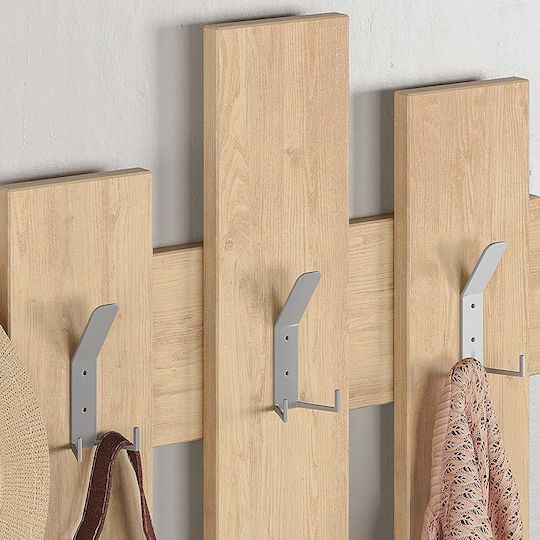 Megapap Wall Hanger Fedel Wooden 20 Hooks Beige 64x4x81cm