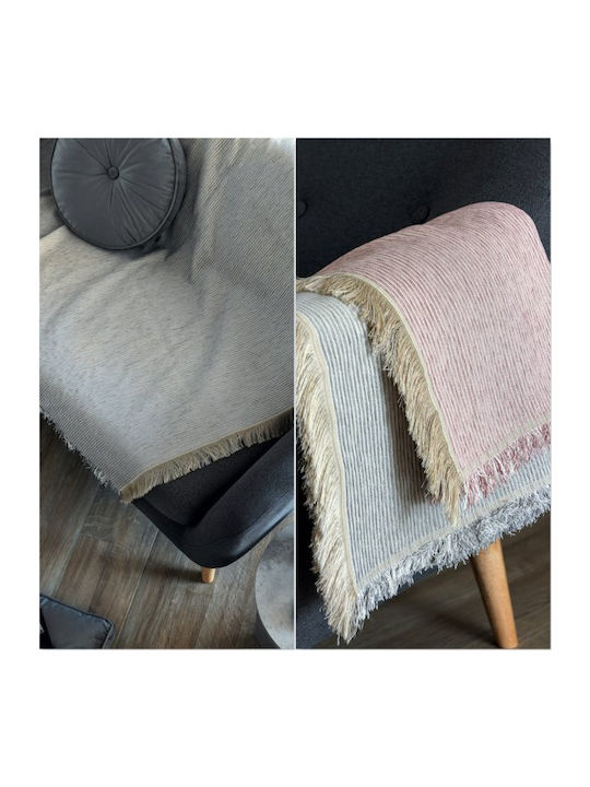 Palamaiki Agnes Sofa Throw 2 Seater Chenille 180x250cm Gray