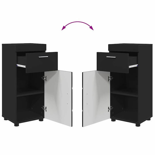 vidaXL Holz Badezimmerschrank B37xT31.5xH82cm Schwarz